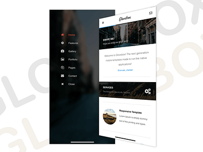 GloveBox 3D | Mobile Site Template 3d 3d animation 3d sidebar background css design homepage html ios mobile mobile ui navigation sidebar sidenav site template slider ui ui deisgn user experience ux