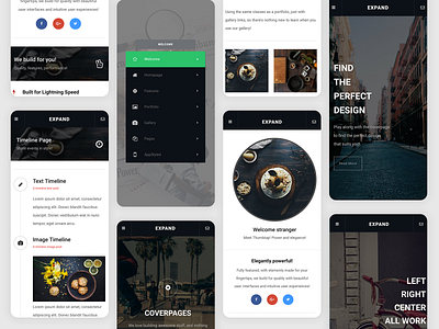 Expand | Mobile Site Template coverpage creative design css design expand homepage design html javascript mobile mobile design mobile site mobile ui modal box modal menu timeline design ui uiux ux website website design