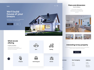 Property Landing Page Design illustration ui ux web design