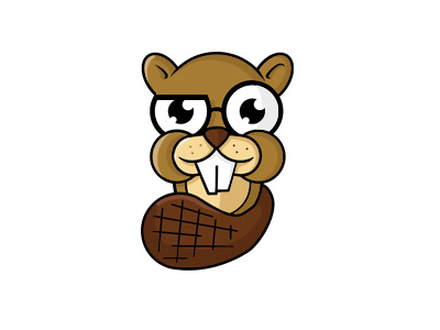 Geek Beaver Mascot beaver cartoon character geek mascot