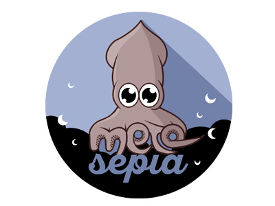 Meta Sepia cartoon character logo mascot octopus sepia