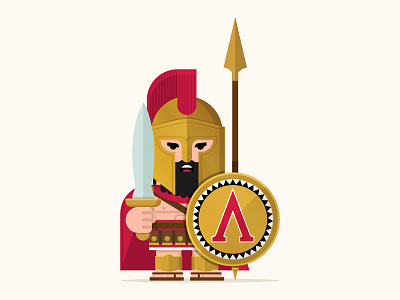 Ancient Greek Warrior character design greek illustration shield soldier spartan spear sword warrior