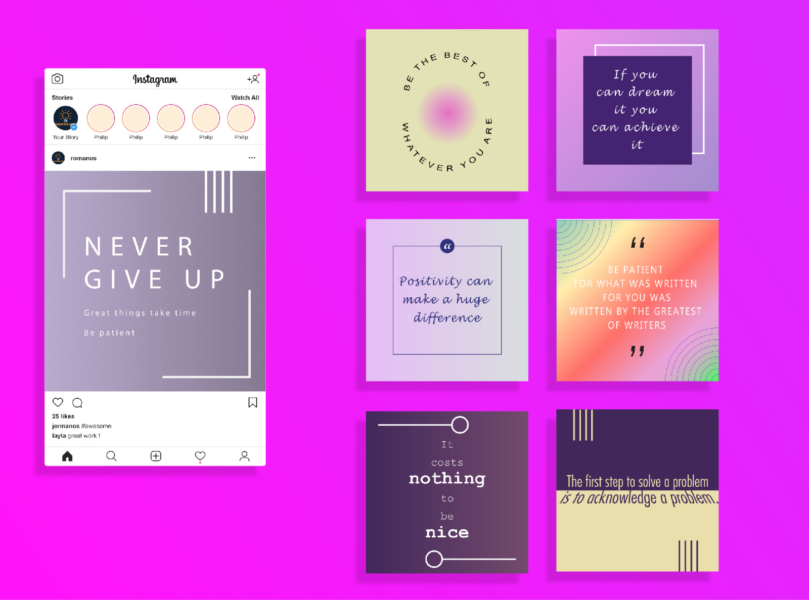 Instagram Quotes Design by Creative Mess on Dribbble