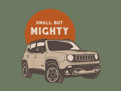 Small But Mighty Renegade illustration illustrator jeep offroad overland renegade vector