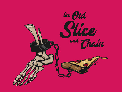 Slice And Chain ball and chain illustration illustrator pizza pizza slice skeleton