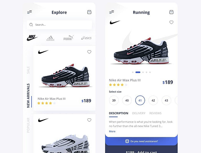 Shoes Buying App. app branding design icon illustration logo typography ui ux vector