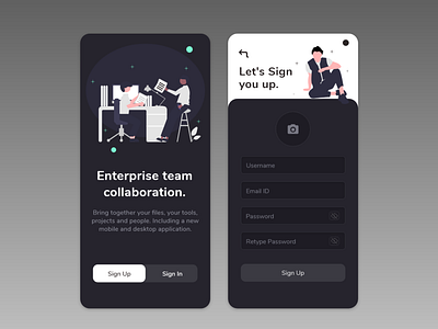 Sign Up Page UI.