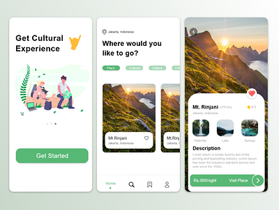 Trekking App. app booking branding design hybrid app icon illustration logo mountains trekk trekking typography ui ux vector