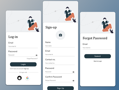 Sign Up/ Login/ Forgot Password app branding dailyui001 design forgot forgot password icon illustration login logo password sign in signup typography ui ux vector