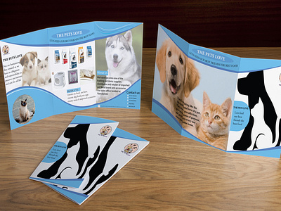 Trifold pets love brochure 3d banners branding brochure business cards design graphic design icon ill illustration logo posters