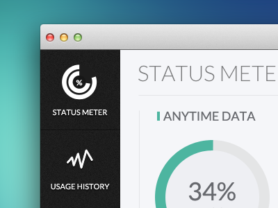 Status Meter - Under Expected Usage meter app application mac windows pc modern flat ui branding