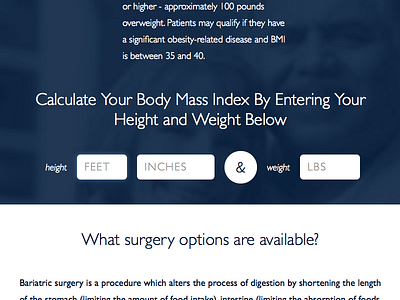 Bariatric Surgery BMI Calculator