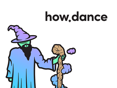 how.dance character colorful concert dance edm gradient illustration logo magic music show techno wizard