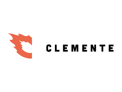 Clemente logo branding burn fire flame font identity letter logo minimal thick lines wordmark