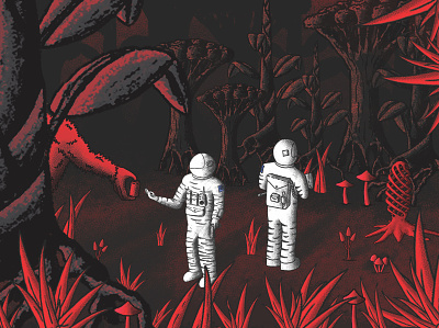 Red Planet adventure aline astronaut beer beer label beer label design brew brewery craft illustration label mars packaging planet pnw sasquatch small batch space yeti