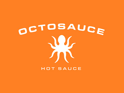Octosauce logo animal branding character color hot hot sauce icon logo minimal octopus orange pnw small batch spicy startup typography vector wordmark