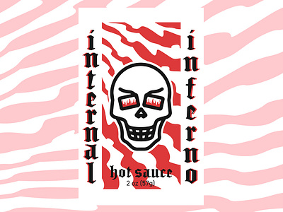 Internal Inferno bones color design evil fire halloween heat hot hot sauce icon illustration label label design october package design packaging skull spicy spooky vector