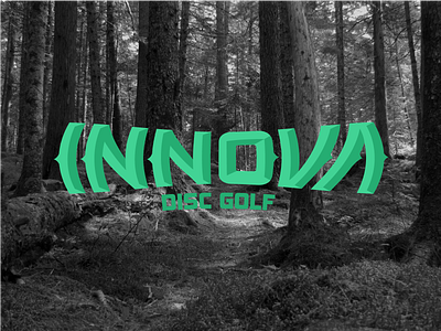 Innova Logo Concept (green) athletics branding color disc disc golf explore forest frisbee frisbee golf logo outdoors outside sports typography vector