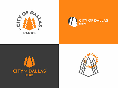 Dallas Parks logos branding earth fashion hike icon illustration logo outdoors outside parks parks and rec tree trees typography