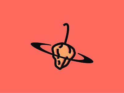 Pepper Planet blog branding fire hot icon illustration line lines logo minimal outer space pepper planet review simple space spice spicy stroke strokes