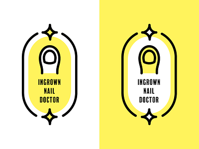 Ingrown nail doctor logo concept anatomy branding bright concept fun icon lines logo playful thick lines toe vector