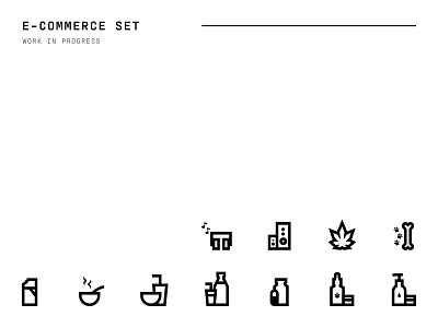 ecommerce icon set first edition app cbd collection commerce ecommerce electronics food icon icon set icons minimal online sale sell startup supplements tech thick lines tincture website