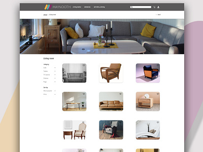 Product page for a furniture website