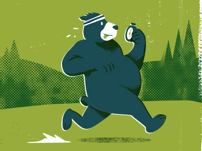 'nother bear bear running stopwatch sweatband track