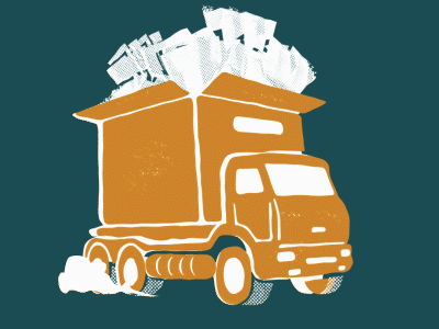 Keep on truckin' box paper truck