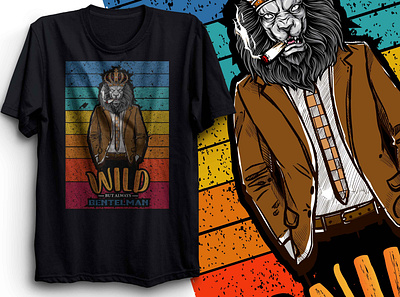 "Wild But Always Gentleman" branding design febrichy febrichy brand febrichy.com gentleman illustration lion lion king t shirt design wild but always gentleman
