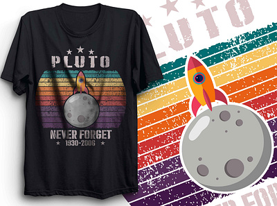 Pluto never forget branding design febrichy febrichy brand febrichy.com graphic design illustration pluto never forget t shirt t shirt design vector