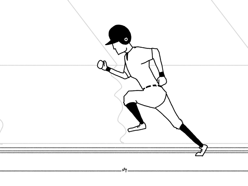 Baseball dive animation baseball character animation character design design gif loop motion photoshop