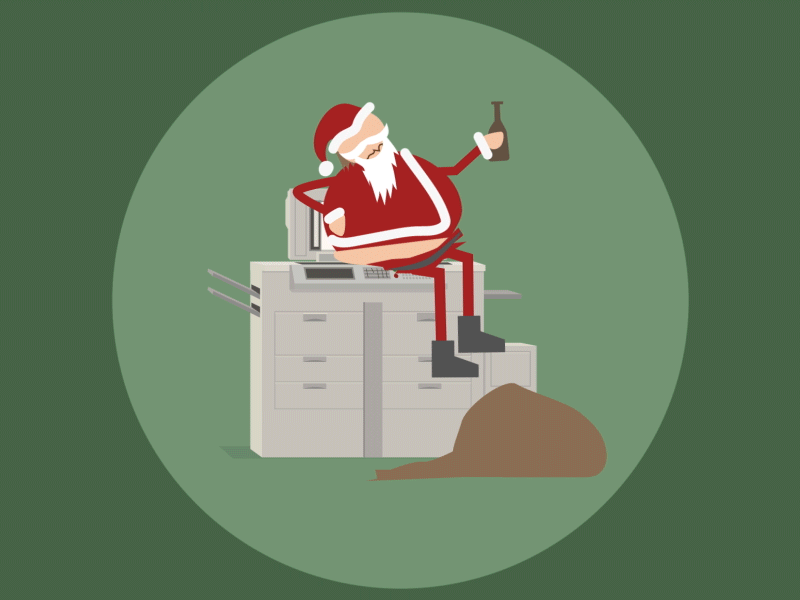 Drunk Santa 2 after effects animated animation cameron clark drunk funny gif illustration illustrator motion santa