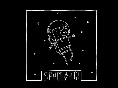 Space Pig! cameron clark character design design doodle illustration photoshop pig space space pig