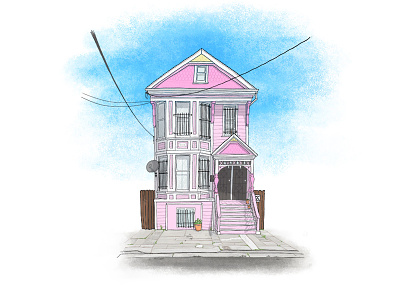 Oakland Victorian #3 cameron clark doodle drawing homes houses illustration oakland photohsop sketch victorian