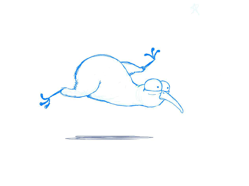 Kiwi Run Cycle Pencil Test animation cameron clark doodle drawing gif illustration kiwi loop run cycle sketch