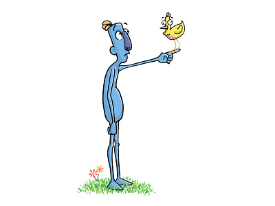 Matching Haircuts bird blue character design chicken doodle drawing illustration little guy man matching haircuts