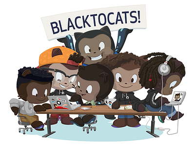 Blacktocats! african american black history month blacktocats cameron clark cameron foxly github illustration mona octocat octodex