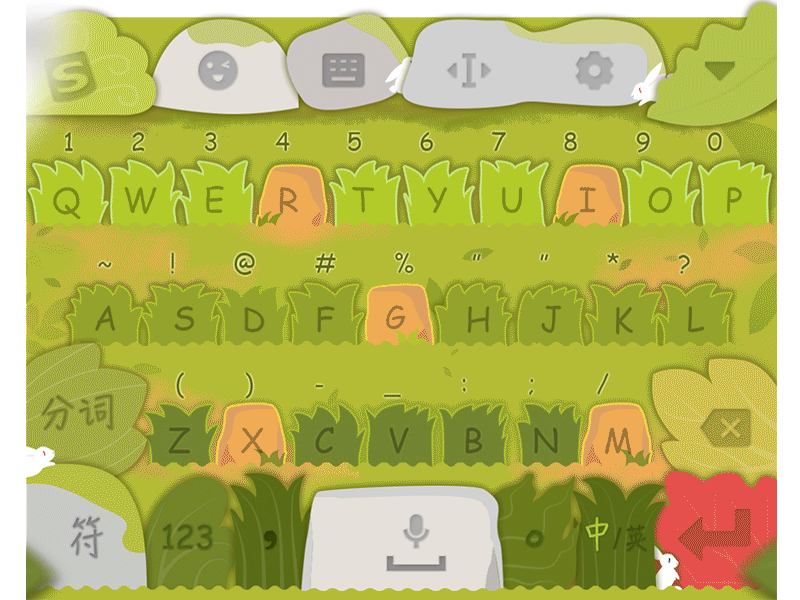 find bunny keyboard bunny keyboard，stone，grass，rabbit ui，letter