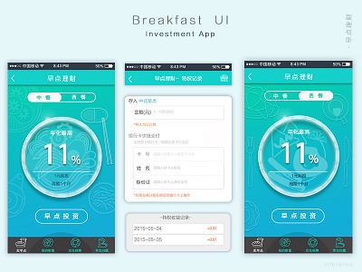 breakfast UI app breakfast chinese meal investment number ui western style food