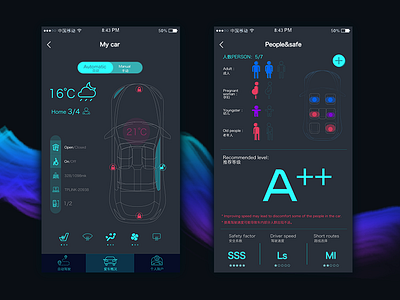 Intelligent car APP app family intelligent car ui