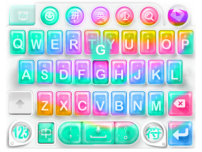 Keyboard app coloue rainbow ui