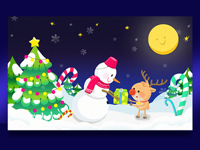 Christmas Day app christmas gift christmas trees design elk gui illustration snow