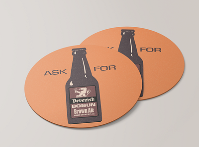 Ask For Devenish Bosun Brown Ale beer coaster brewers quay brewery devenish historic