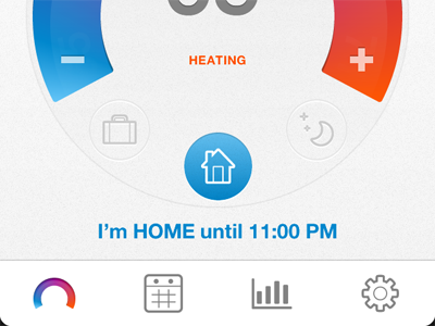 Thermo app cold geomicons heat hot mobile navigation schedule temp temperature thermostat ui
