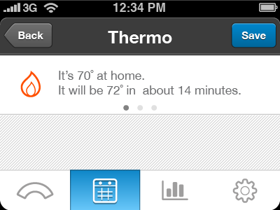 nav, background & messaging app geomicons mobile navigation thermostat ui