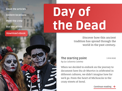 Daily UI 003/100 - Landing Page article dailyui day of the dead ebook landing page