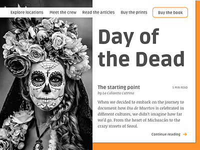 Daily UI 003/100 - Landing Page [rebound] article dailyui day of the dead ebook landing page