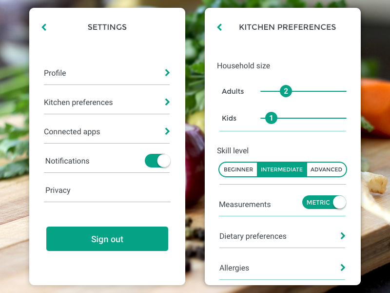 Daily UI 007/100 - Settings mobile dailyui settings