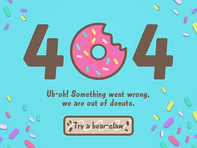 Daily UI 008/100 - 404 Page 404 dailyui donut
